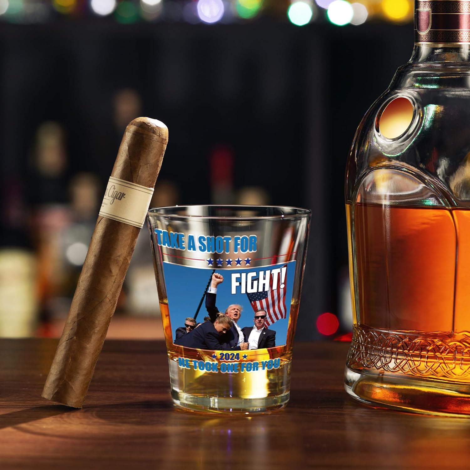 ARUSIMA Shot Glass - 2 PACK Fight Shot Glass, Never Surrender Shot Glasses, Assassination Stuff, Fist Pump Merch, House Warming Gifts, Birthday Gifts for Women & Men