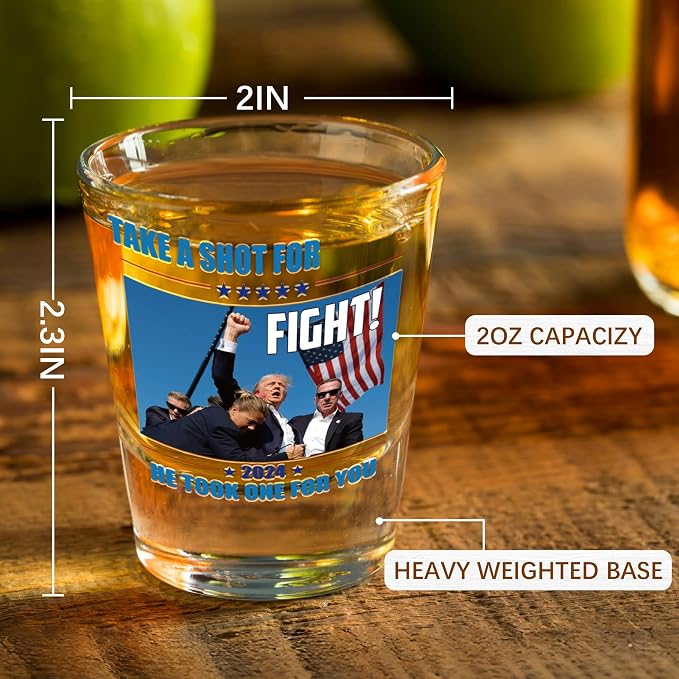 Funny Shot Glasses - 2 OZ Unique Shot Glass, Cool Birthday & Christmas Gifts for Men Husband, Friend, Dad, Grandpa, Coworker, Never Surrender Glasses, First Pump Merch, House Warming Gift, Gag Gifts