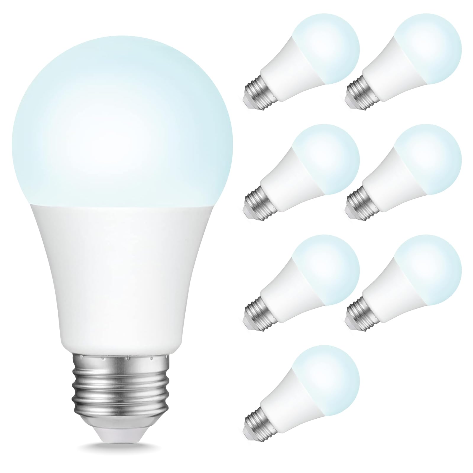 Sigalux A19 100W Equivalent LED Bulbs, Daylight 5000K 1500LM, Dimmable E26 Base LED Light Bulbs, Energy Efficient 14W, 15000 Hour Lifespan for Home Lighting, 8 Pack
