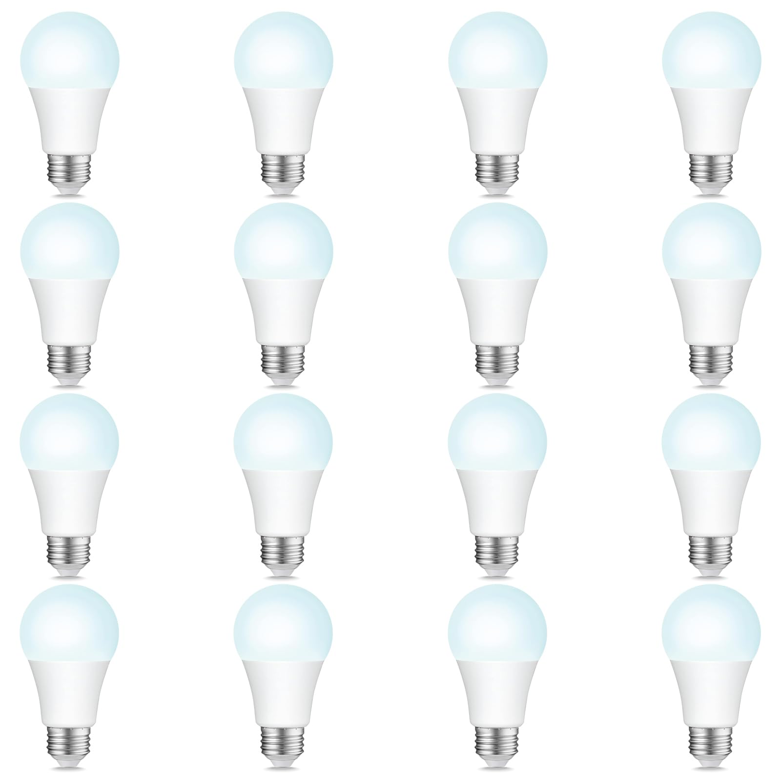 Sigalux A19 100W Equivalent LED Bulbs, Daylight 5000K 1500LM, Dimmable E26 Base LED Light Bulbs, Energy Efficient 14W, 15000 Hour Lifespan for Home Lighting, 16 Pack